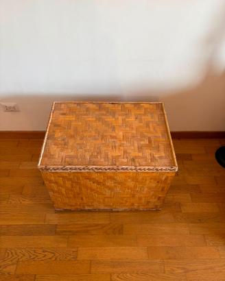 Baule in bambù trama intrecciata - Stile Vintage