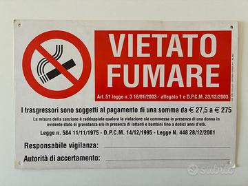 Cartello “Vietato fumare” in cartoncino