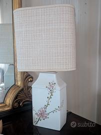 lampada abat-jour vintage ceramica decoro floreale