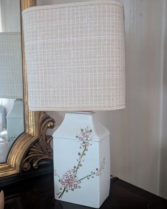 lampada abat-jour vintage ceramica decoro floreale