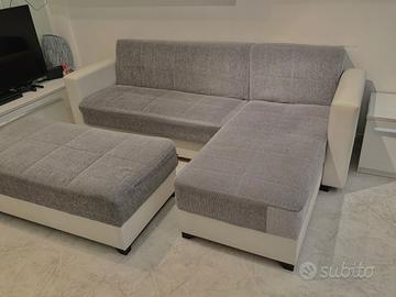 Divano/Letto Contenitore a Penisola, con puof rim.