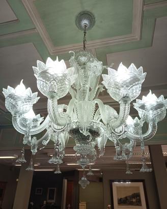 lampadario di Murano 8 luci in vetro artistico