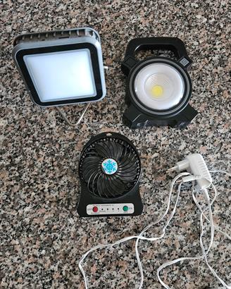 Lotto Luci LED Solari e Mini Ventilatore USB