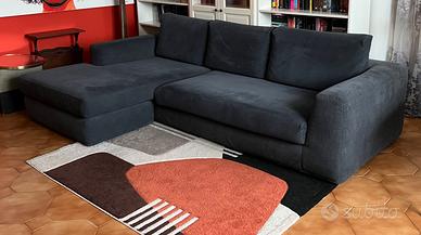 Divano con chaise longue 255 cm, grigio antracite