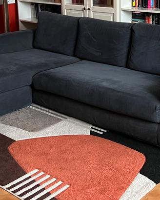 Divano con chaise longue 255 cm, grigio antracite