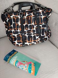 Borsa grande Francesco Biasia pelle nero e fantasi