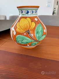 Vaso ceramica dipinta a mano produzione siciliana