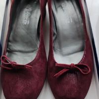 Scarpe donna scamosciate bordeaux