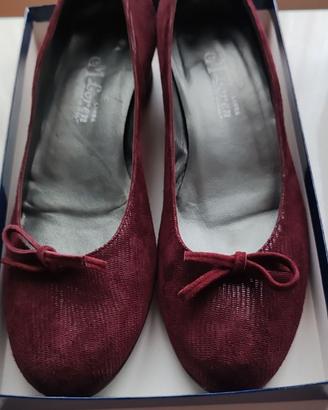 Scarpe donna scamosciate bordeaux