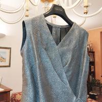 Camicia cotone in lamé colore argento 