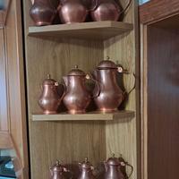 caffettiere rame e 3 vasetti