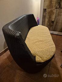 Divanetto nero per esterno terrazza/giardino