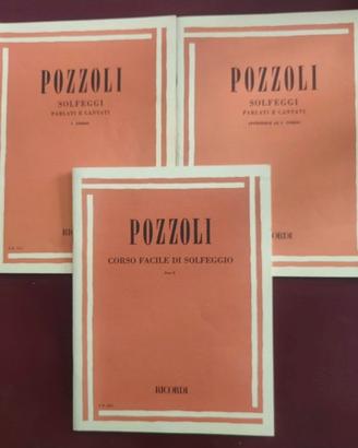 3 volumi Spartiti  di Ettore Pozzoli, "Solfeggi