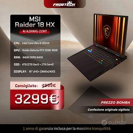 Notebook Gaming MSI Raider 18 AI A2XWIG-229IT