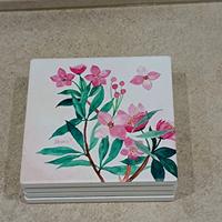 Set di 4 Sottobicchieri in Ceramica ORCHIDE