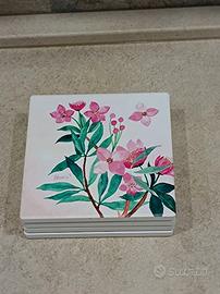 Set di 4 Sottobicchieri in Ceramica ORCHIDE