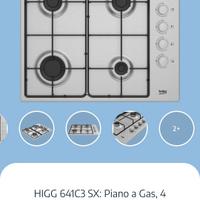 Piano cottura Beko HIGG 641C3 SX inox