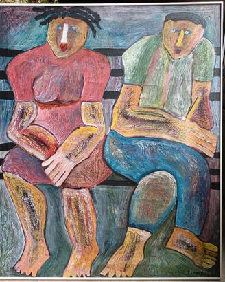 Dipinto contemporaneo, Amanti, LOMAZU