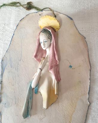 Antico Quadretto bassorilievo ceramica artistica