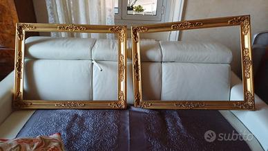 2 cornici in legno dorato