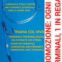 Barca terminale traina col vivo 2 ami scorrevole