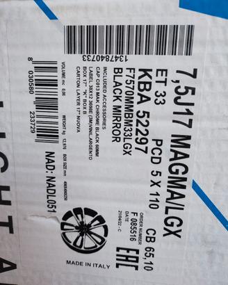 Cerchi Lega mak 7,5J17