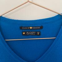 Pullover scollo a V blu elettrico