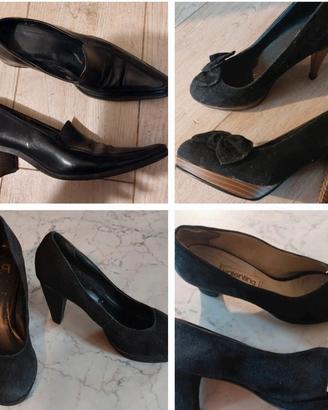 4 paia scarpe nere donna 38 - anche singolarmente