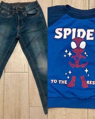 Maglia Spiderman e Jeans bambini