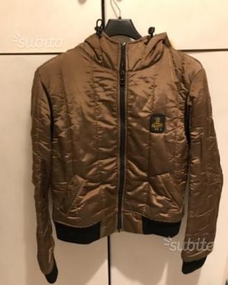 Giubbino giubbotto piumino refrigiwear S M marrone