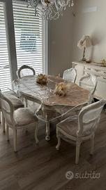 Tavolo Barocco restaurato - Bianco sfumato