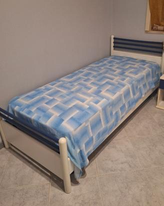 Struttura letto singolo e materasso Nuovo