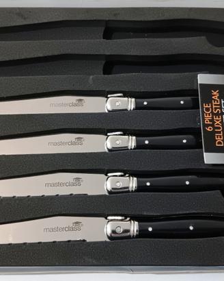 Set 4 coltelli bistecca Masterclass acciaio inox