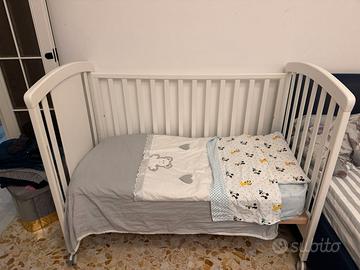 Lettino e Cassettiera Fasciatoio/Bagnetto Bianco