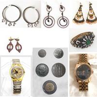 Orecchini bracciale orologio swatch monete Lira