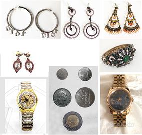 Orecchini bracciale orologio swatch monete Lira