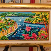 Athos Faccincani "Portofino e tre rose Rosse"