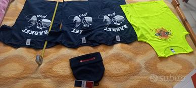 set 5 pezzi basket t- shirt pettorina cappello nuo