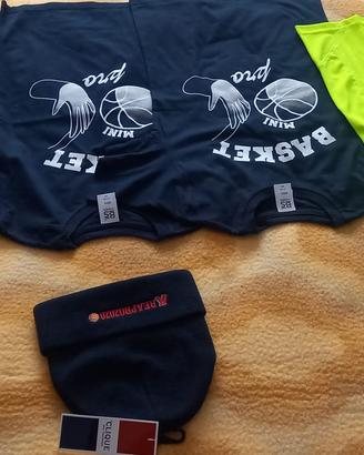 set 5 pezzi basket t- shirt pettorina cappello nuo
