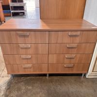 Comó moderno 8 cassetti rovere chiaro c/specchio