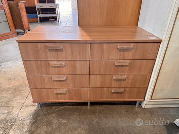 Comó moderno 8 cassetti rovere chiaro c/specchio