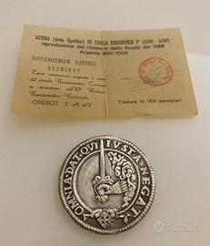 Riproduzione Scudo di Carlo Emanuele I argento