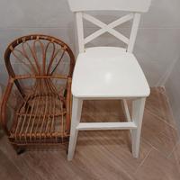 sedia alta per bambini  E SEDIA IN VIMINI