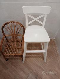 sedia alta per bambini  E SEDIA IN VIMINI