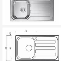 lavello SX acciaio inox  80x60