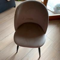 4 sedie beige di desing in velluto