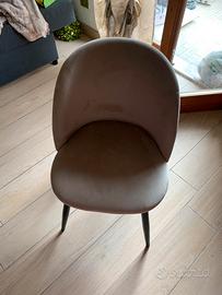 4 sedie beige di desing in velluto