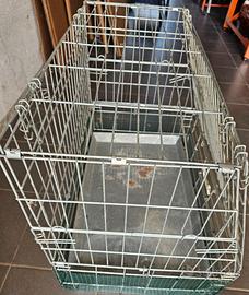 Gabbia per cane pieghevole con vasca estraibile