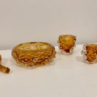Set in vetro di Murano ambrato anni 40