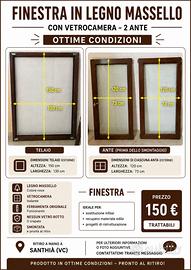 Finestra  in legno con telaio